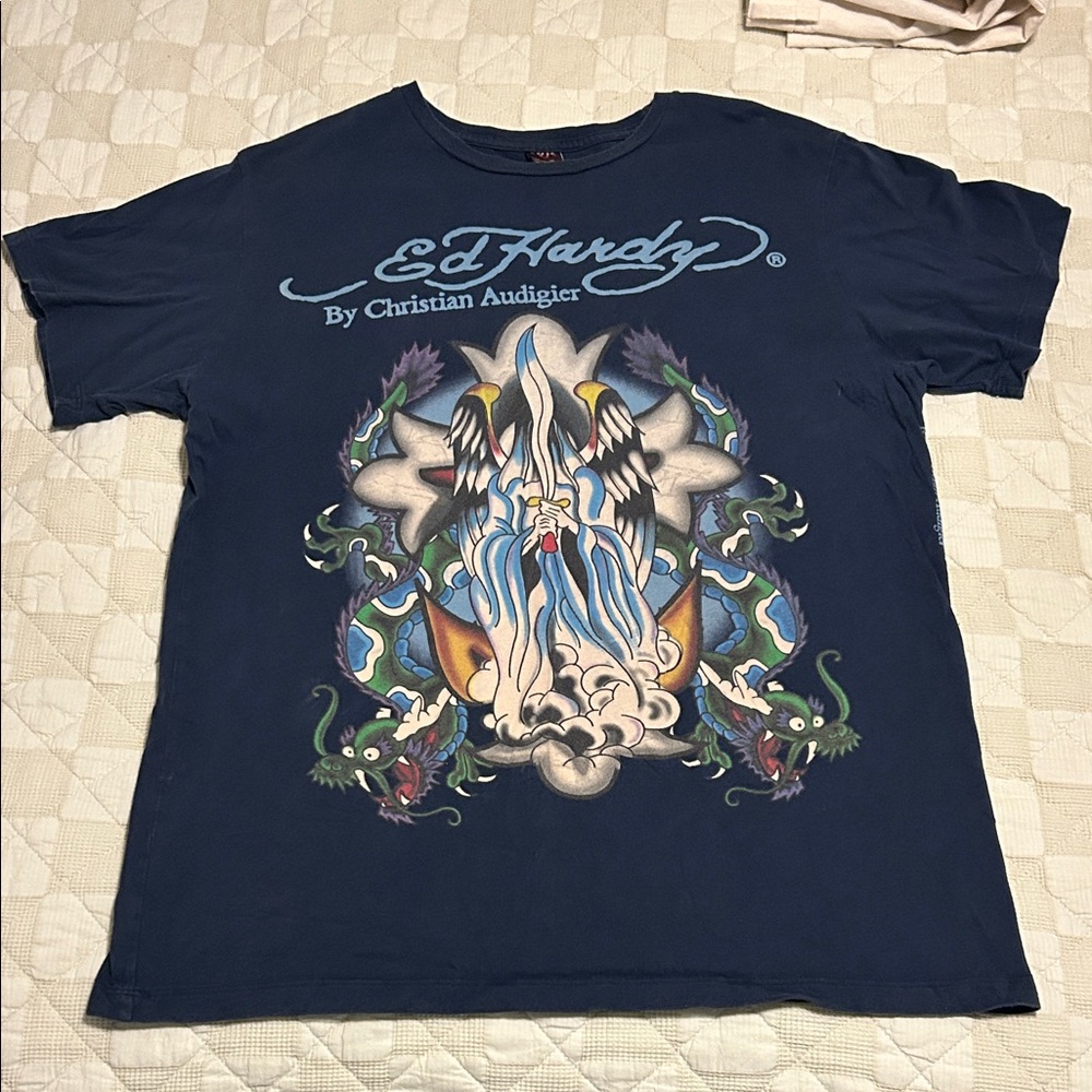 Ed Hardy Vintage Men's Navy Graphic Tee